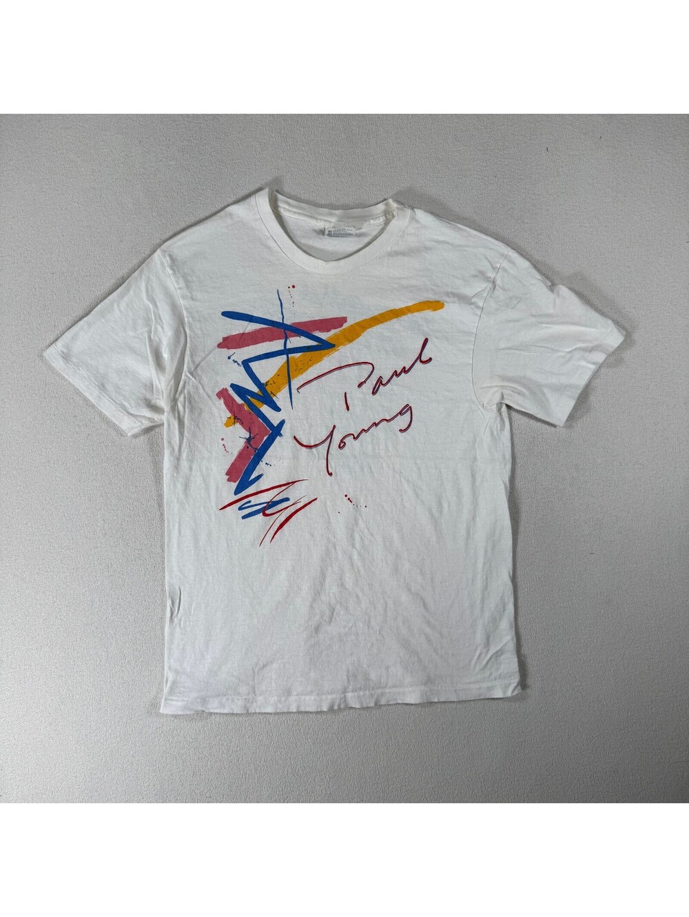 Vintage 1985 Paul Young Tour T-Shirt Hanes Large 100% Cotton